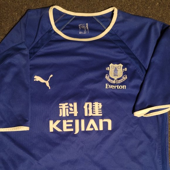 Puma Everton Home Football Club Shirt 2003-2004 Kejian Blues 22"P2P - Picture 1 of 5